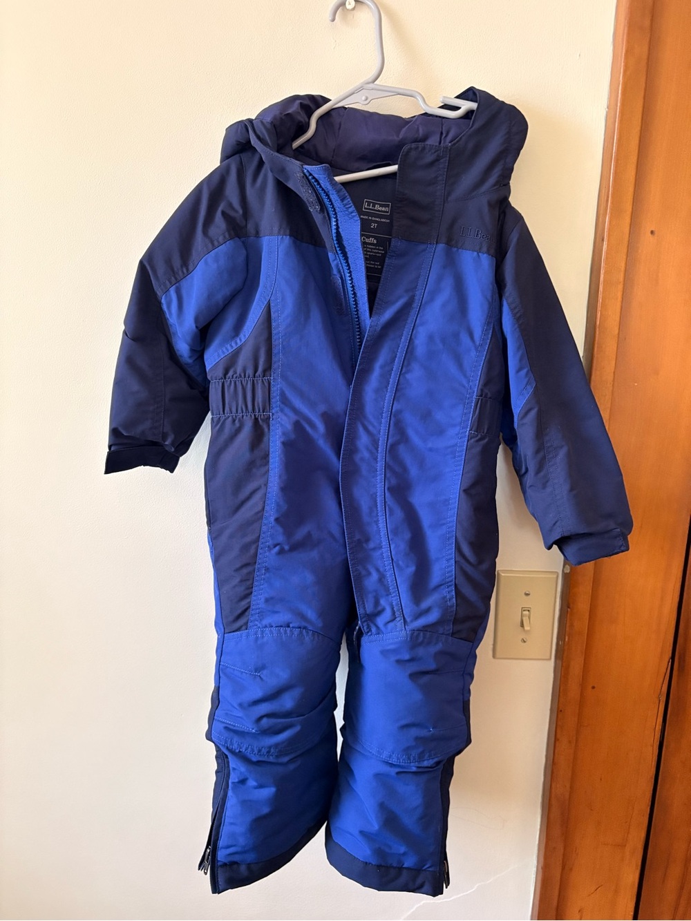 L.L. Bean Navy and Royal Blue Kids Insulated Snow One-Piece